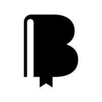 diseño de icono de libro de letra b vector