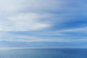 blue sky with clouds over the Mediterranean Sea photo