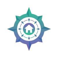 home compass logo element design template icon vector