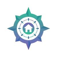 home compass logo element design template icon vector