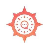 chatting compass logo element design template icon vector