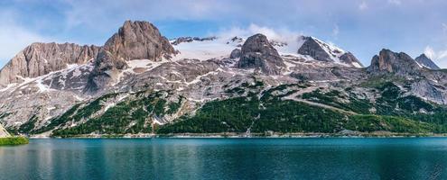 lake between mountains photo