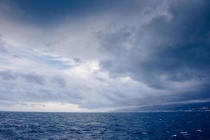 blue sky with clouds over the Mediterranean Sea photo