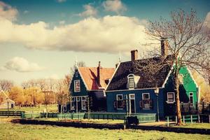 Comfortable houses at sunset. photo