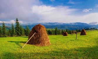 Beautiful sunny day is in mountain landscape. photo