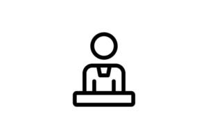 Judge Icon Law Line Style Free vector