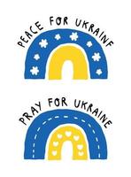 set of vector peace for Ukraine, pray for Ukraine