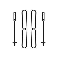 Skis icon template black color editable.  Skis icon symbol Flat vector illustration for graphic and web design.