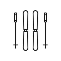 Skis icon template black color editable.  Skis icon symbol Flat vector illustration for graphic and web design.