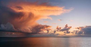 beautiful landscape with sunset over sea photo