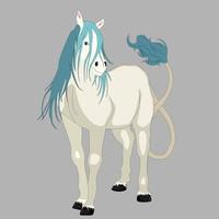 lindo unicornio con fondo simple vector gratis