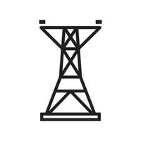 torre eléctrica, plantilla de icono de línea eléctrica aérea color negro editable. torre eléctrica, línea de alimentación aérea icono símbolo ilustración vectorial plana para diseño gráfico y web. vector