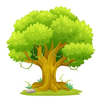 Tree cartoon illustration isolated on white background