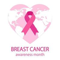 Breast cancer awareness month poster. vector