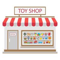 Toy shop isolated on white background. vector
