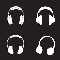 headset icon collection sets vector