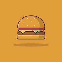 ilustración de hamburguesa de vector plano con sabor diferente