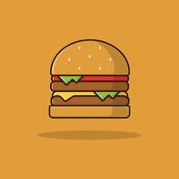 ilustración de hamburguesa de vector plano con sabor diferente