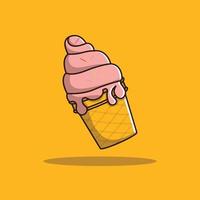 ilustración de icono de vector de helado. recogida de comida rápida.