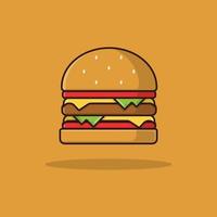 Flat Vector Hamburger Illustration With Different Taste