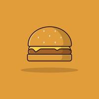 Flat Vector Hamburger Illustration With Different Taste