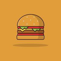 Flat Vector Hamburger Illustration With Different Taste