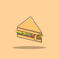 ilustración de icono de vector de sándwich, colección de comida rápida