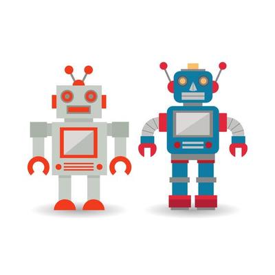 Illustration set of toy robots