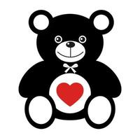 Teddy bear toy with heart vector