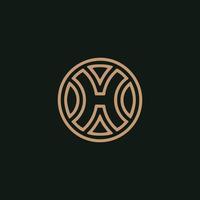 Initial h minimalist logo design template vector