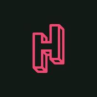 Initial h minimalist logo design template vector