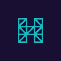 Initial h minimalist logo design template vector