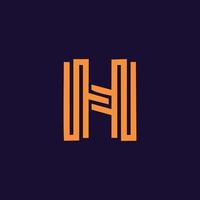 plantilla de diseño de logotipo minimalista h inicial vector
