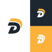 Initial d minimalist logo design template vector