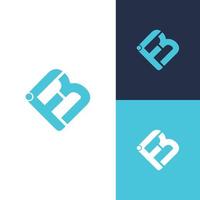 Initial fb minimalist logo design template vector