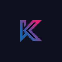 plantilla de diseño de logotipo de letra k minimalista vector