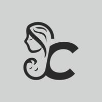 logotipo del día de la madre letra c. hermoso logotipo vectorial. c esboza el logotipo de la letra creativa vector