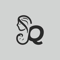 logotipo del día de la madre letra q. hermoso logotipo vectorial. q esboza el logotipo de la letra creativa vector