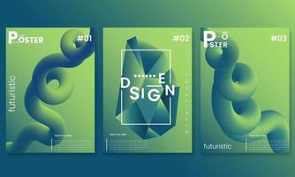 Set of vector abstract trendy, futuristic gradient illustrations, backgrounds for the cover of magazines about dreams, future, design , music poster.