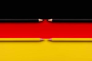 Flag of Germany with yellow and black pencil photo