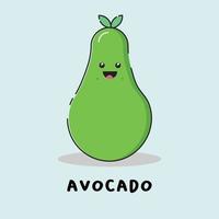 cute avocado cartoon vector