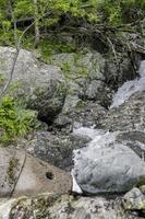 Flowing waterfall river Lake Hemsila in Hemsedal, Norway. photo