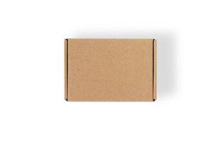 Top view of cardboard box isolated on a white background with clipping path. photo