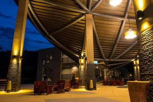 The modern roof and lighting at night photo