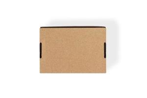 Top view of carton isolated on a white background with clipping path. cardboard box. photo