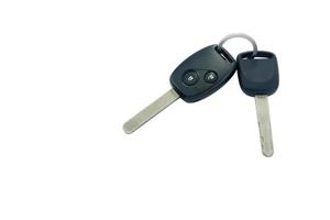 Car key with remote control isolated on white background with clipping path.