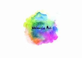 Vector rainbow colors watercolor paint stains background