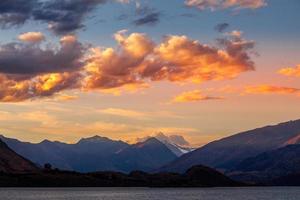 Beautiful evening sky at Lake Wanaka photo