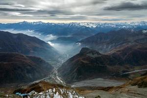 View from Monte Bianco or Mont Blanc in the Valle d Aosta Italy photo