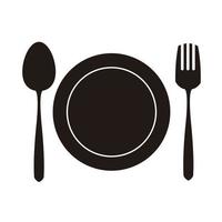 spoon and fork icon vector